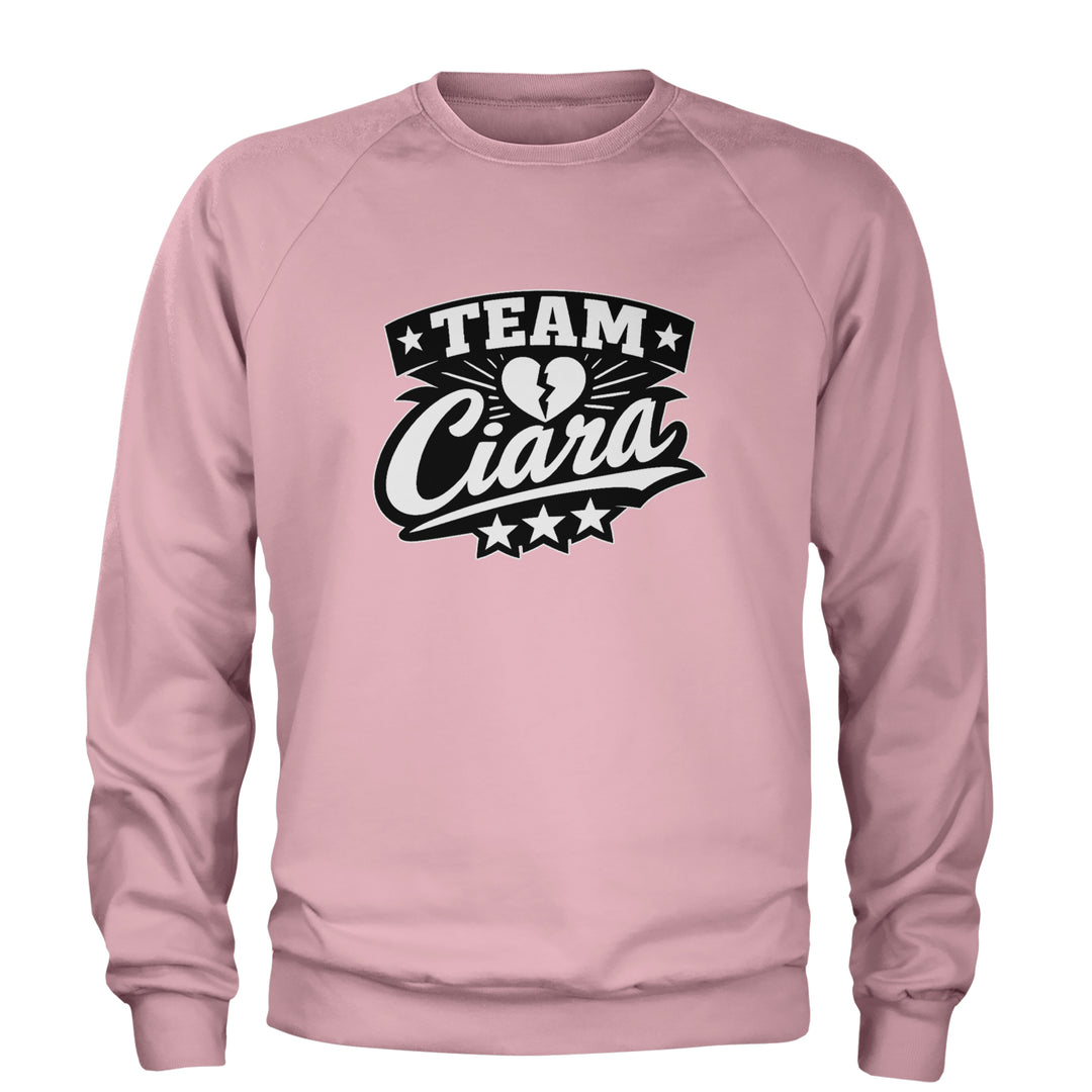 Team Ciara Scamanda Broken Heart Adult Crewneck Sweatshirt Light Pink