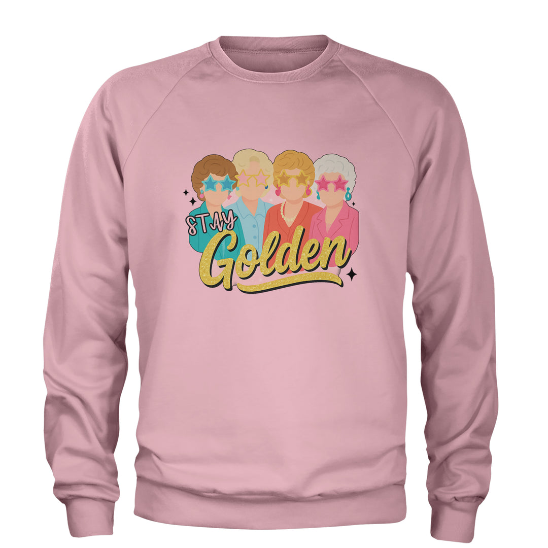 Stay Golden Girls Retro Adult Crewneck Sweatshirt Light Pink