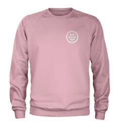 TLC To Love a Canine Dog Rescue White Adult Crewneck Sweatshirt Light Pink