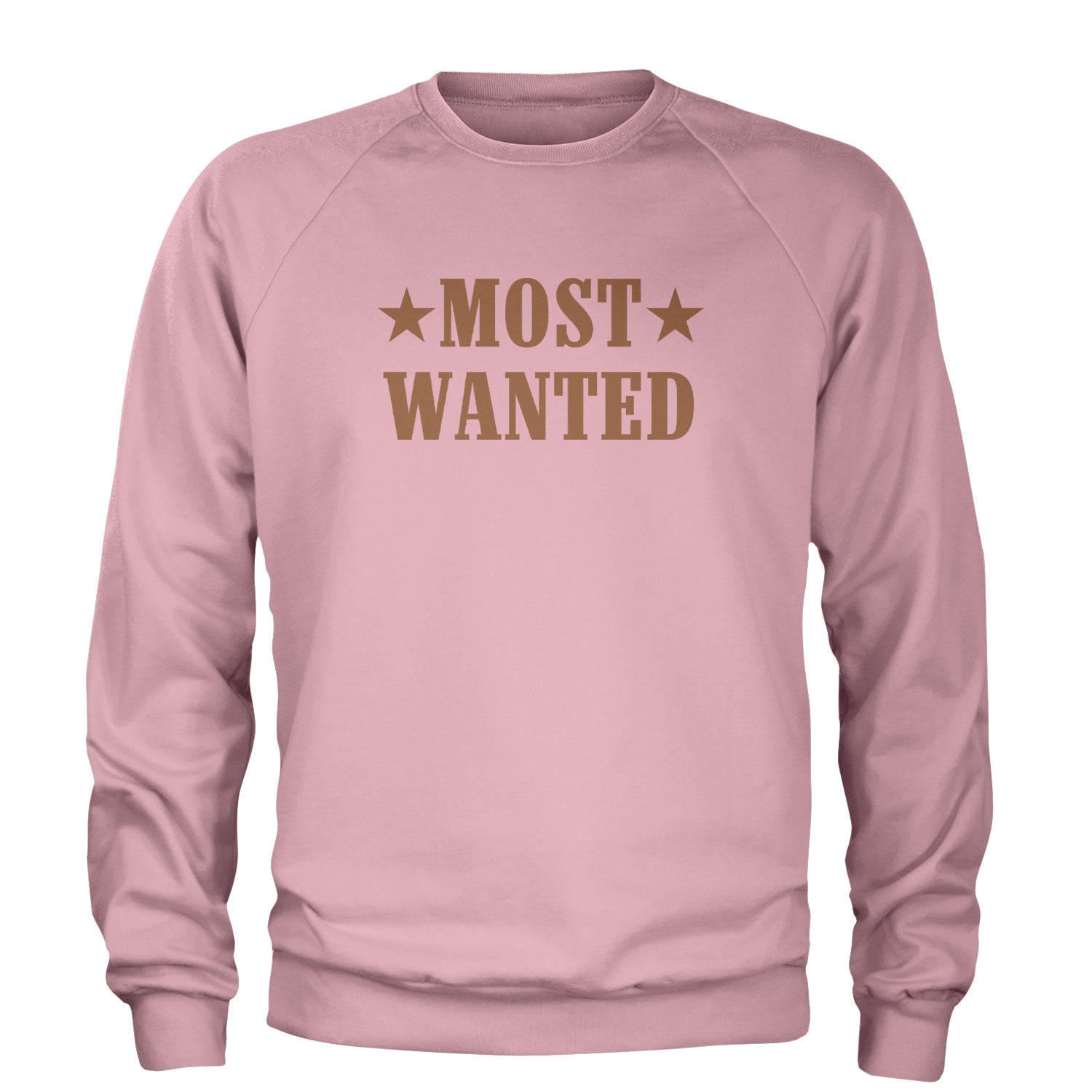 Most Wanted Cowboy Adult Crewneck Sweatshirt Light Pink