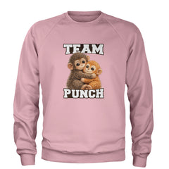 Team Punch Panchi-kun Monkey Adult Crewneck Sweatshirt Light Pink