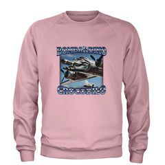 Bombardino Crocodilo Brainrot Adult Crewneck Sweatshirt Light Pink