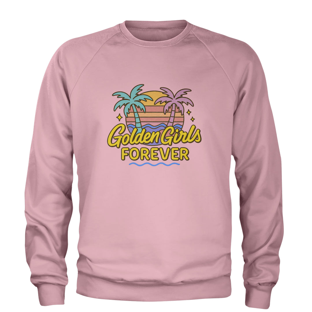 Golden Girls Forever Retro Sunset Adult Crewneck Sweatshirt Light Pink