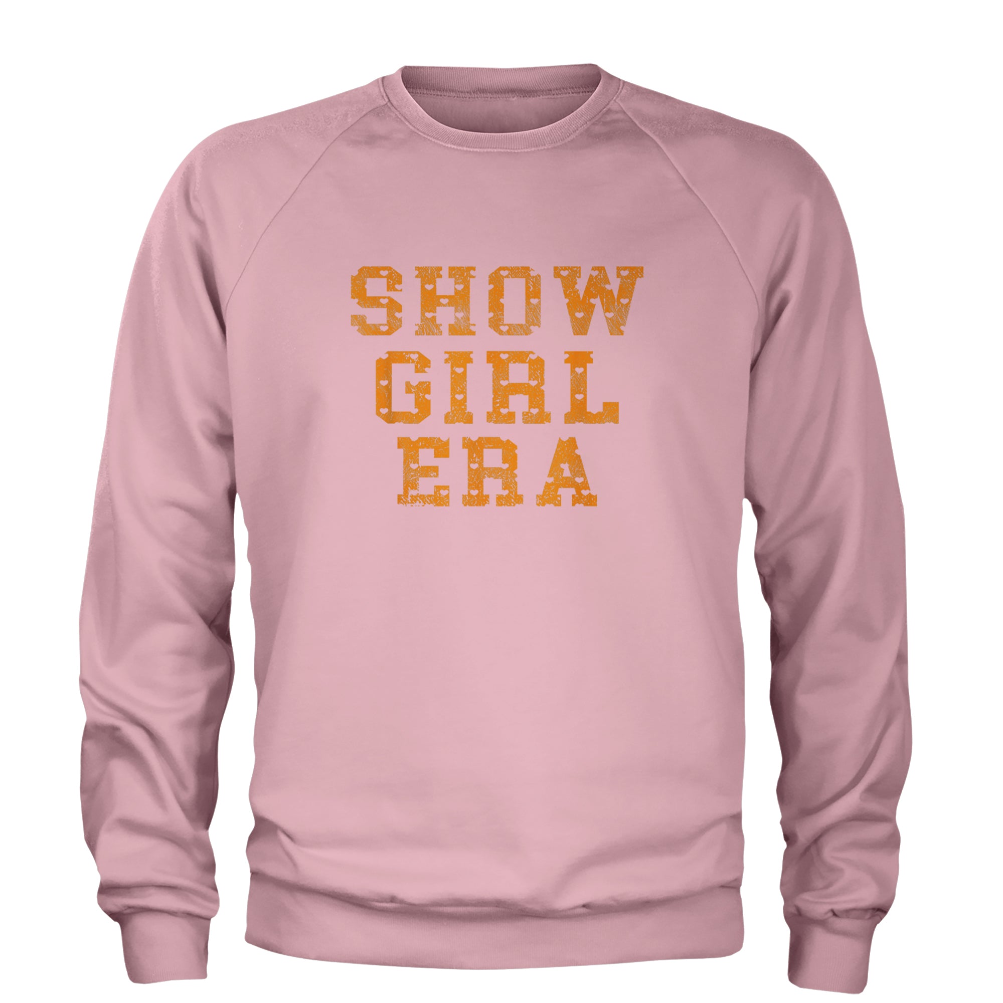 Vintage Showgirl Era Heart Adult Crewneck Sweatshirt Light Pink