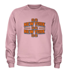 Go New York Go Basketball Adult Crewneck Sweatshirt Light Pink