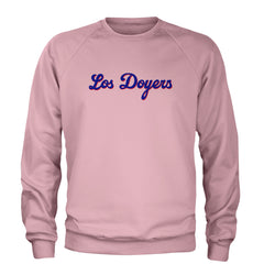 Los Doyers LA Baseball Adult Crewneck Sweatshirt Light Pink