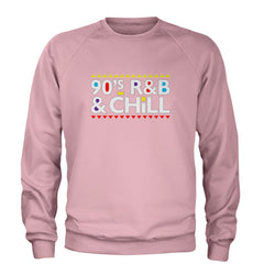 90s R&B and Chill Retro Throwback Adult Crewneck Sweatshirt Light Pink