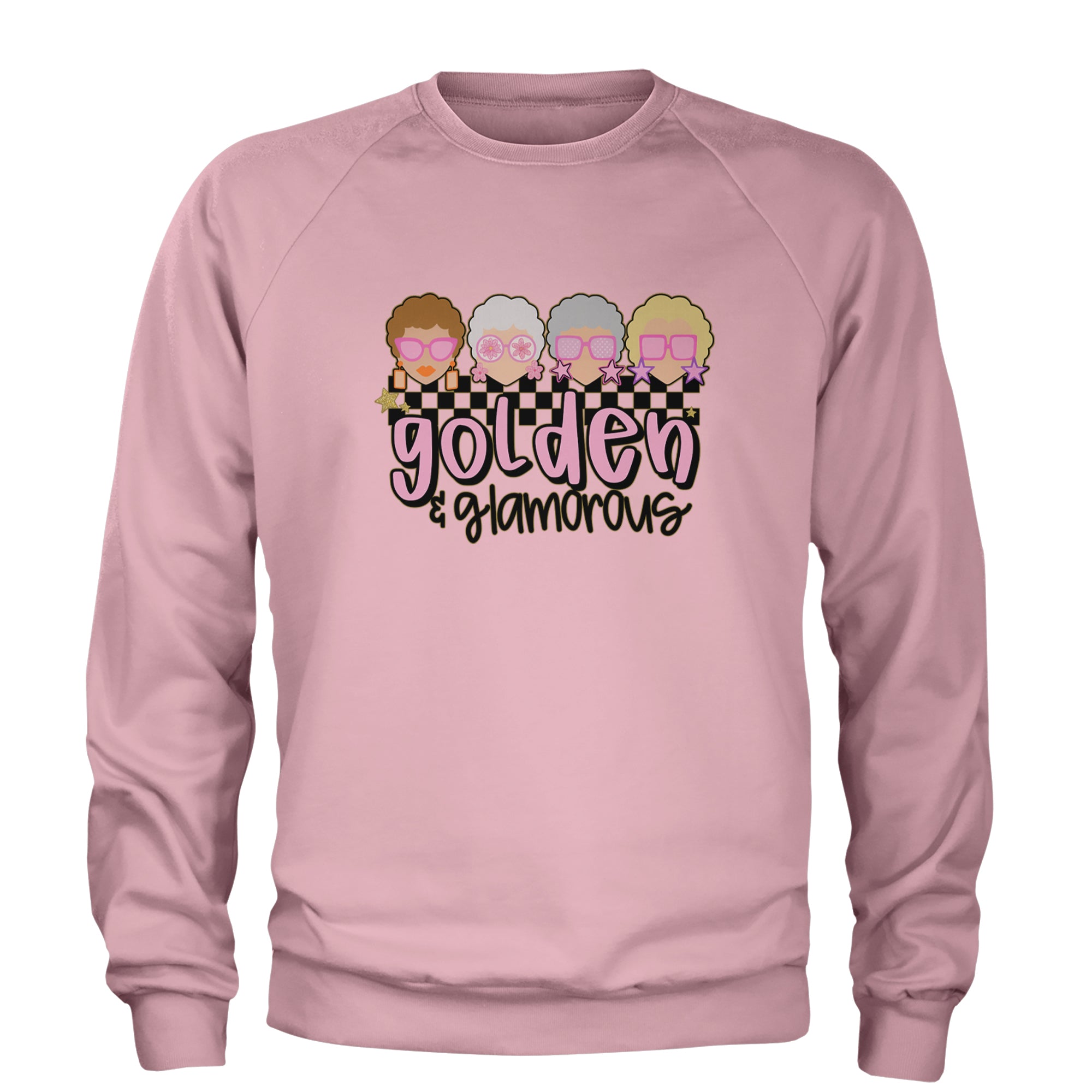 Golden And Glamorous Golden Girls Adult Crewneck Sweatshirt Light Pink