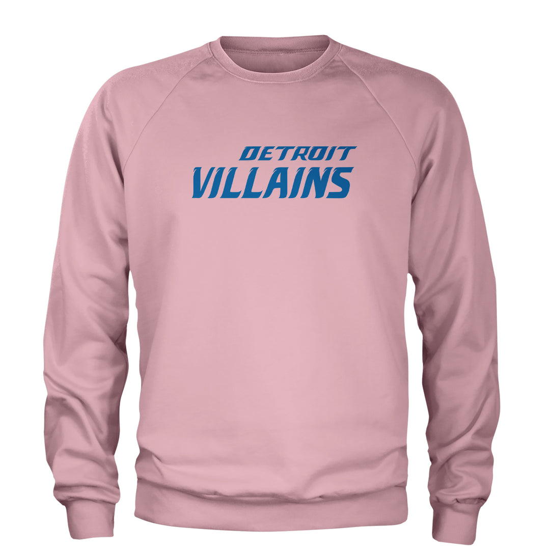 Detroit Villains Grit Football Adult Crewneck Sweatshirt Light Pink