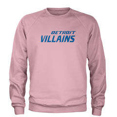 Detroit Villains Grit Football Adult Crewneck Sweatshirt Light Pink