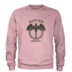 Fourth Wing Dragon Rider Vintage Basgiath War College Adult Crewneck Sweatshirt Light Pink