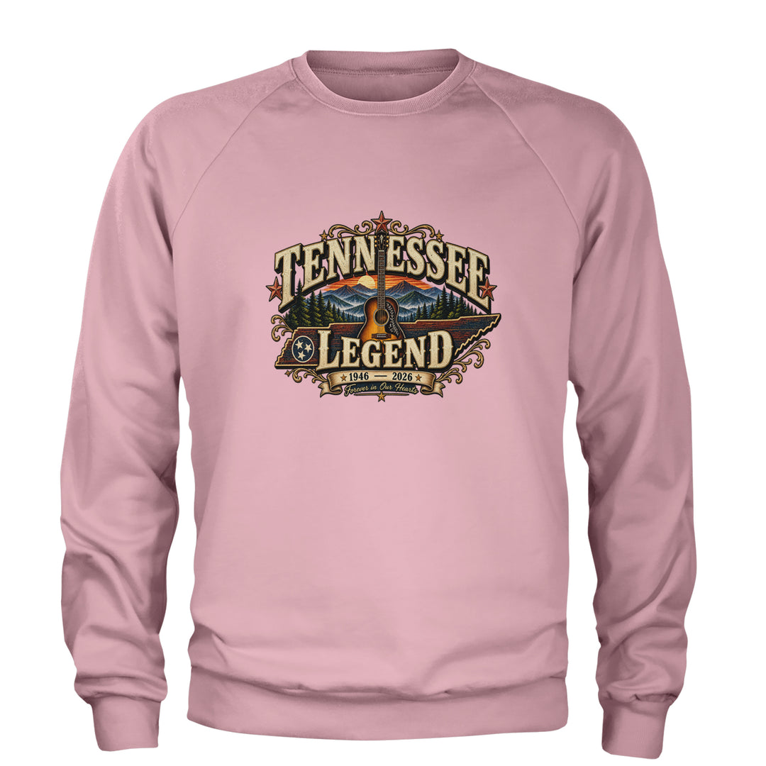 Tennessee Legend Country Music Dolly Adult Crewneck Sweatshirt Light Pink