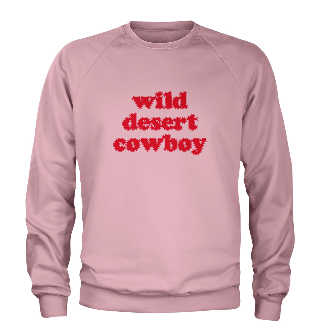 Wild Desert Cowboy Country Adult Crewneck Sweatshirt Light Pink