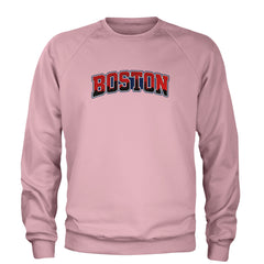 Boston City Pride Skyline Adult Crewneck Sweatshirt Light Pink