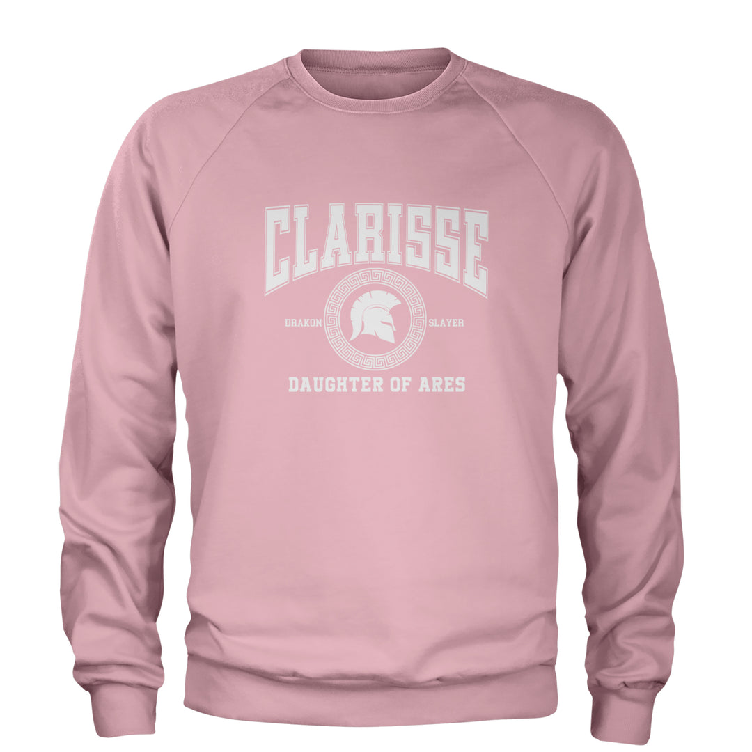 Clarisse Daughter of Ares Battle Ready Adult Crewneck Sweatshirt Light Pink