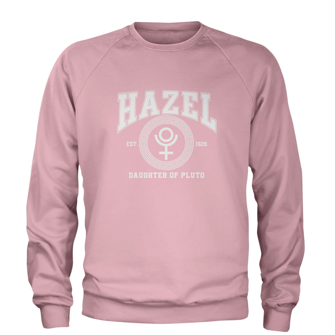 Hazel Daughter of Pluto Roman Gold Adult Crewneck Sweatshirt Light Pink