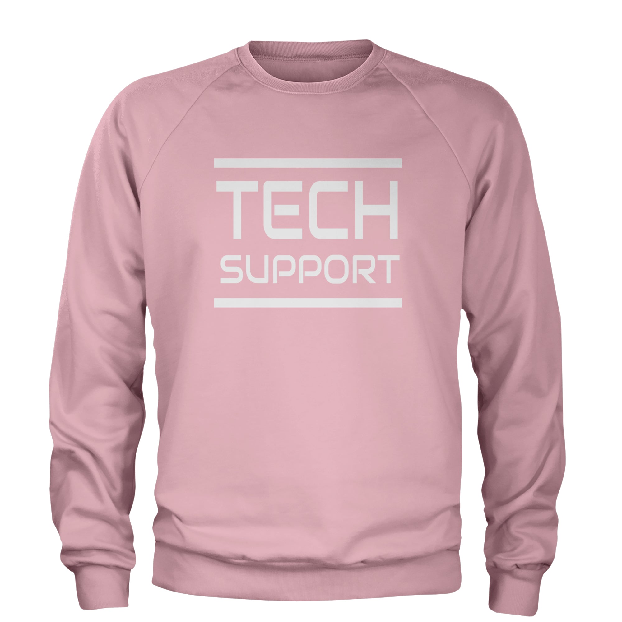 Tech Support Technologist IT Adult Crewneck Sweatshirt Light Pink