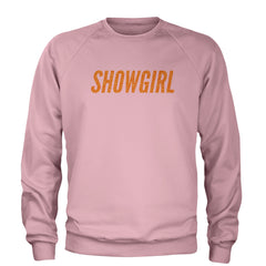 Showgirl Orange Glitter Adult Crewneck Sweatshirt Light Pink