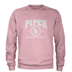 Piper Daughter of Aphrodite Rebel Heart Adult Crewneck Sweatshirt Light Pink