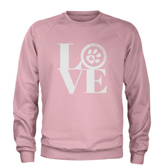 TLC LOVE Dog Rescue Adult Crewneck Sweatshirt Light Pink