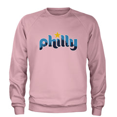 Skyline Philly Philadelphia Adult Crewneck Sweatshirt Light Pink
