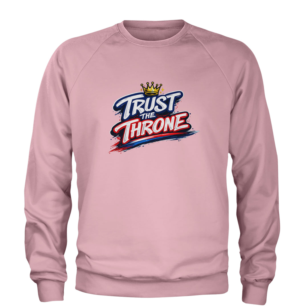 Trust The Throne Crown Philly Hoops Adult Crewneck Sweatshirt Light Pink