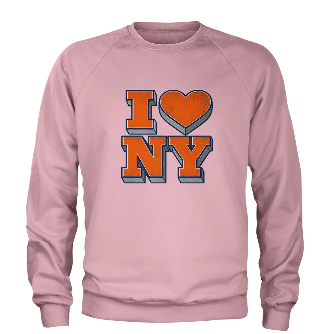 New York City Pride Heart Adult Crewneck Sweatshirt Light Pink