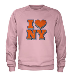 New York City Pride Heart Adult Crewneck Sweatshirt Light Pink