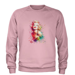 Mrs. Monroe Watercolors Bombshell Adult Crewneck Sweatshirt Light Pink