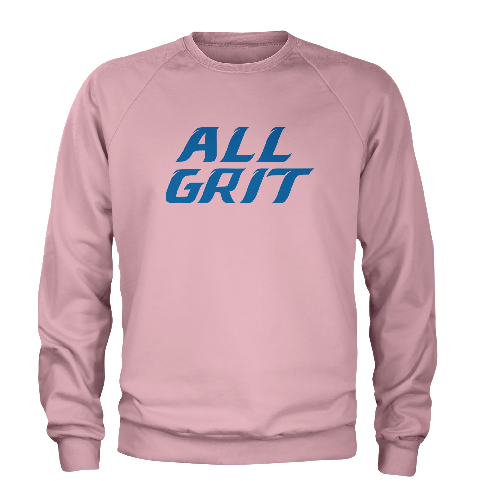 All Grit Detroit Football Adult Crewneck Sweatshirt Light Pink