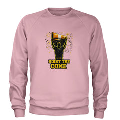 Hoist The Cone Pittsburgh Pride Adult Crewneck Sweatshirt Light Pink