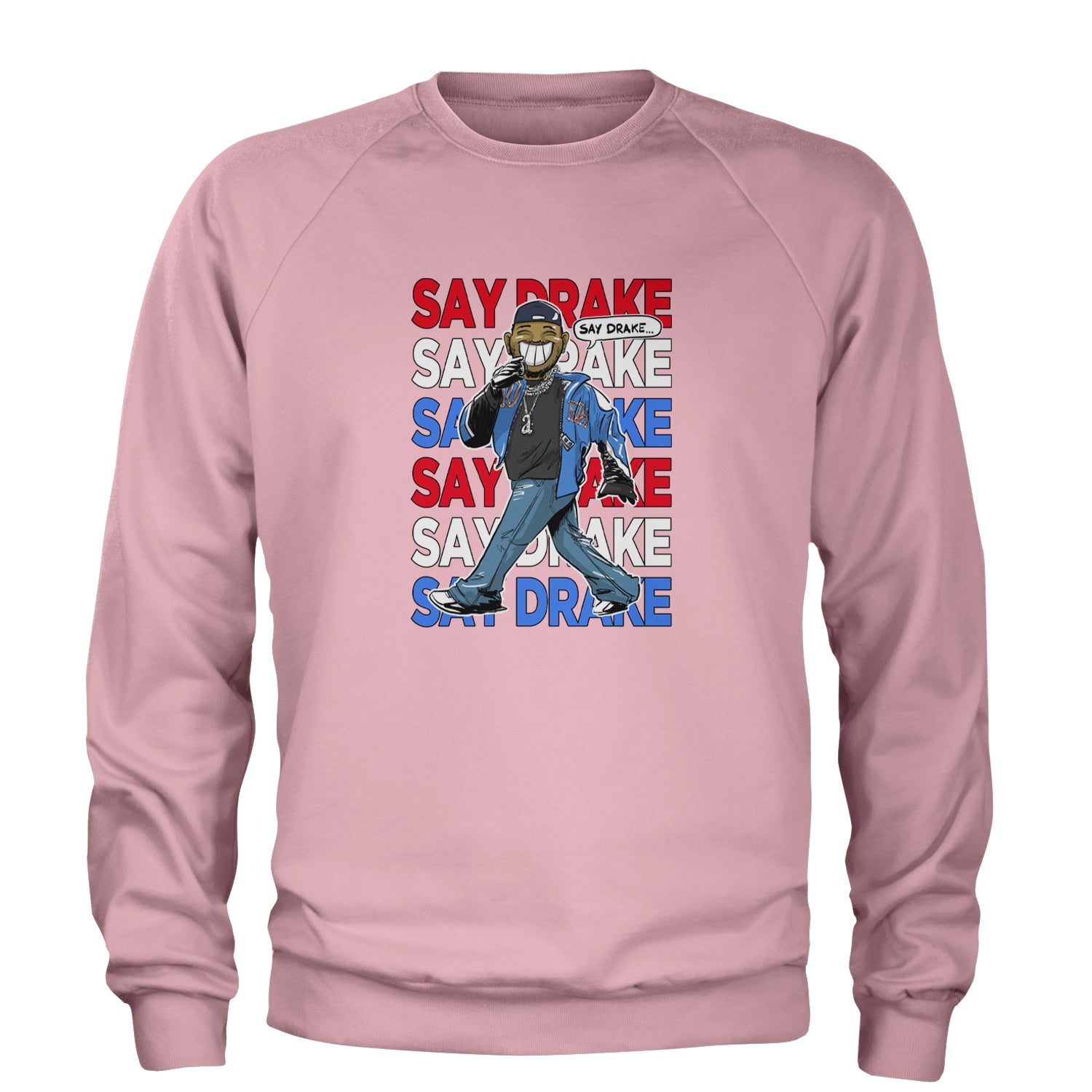 Say Drake Smiling Meme Mustard Adult Crewneck Sweatshirt Light Pink