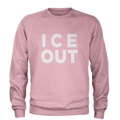 Ice Out Protest Adult Crewneck Sweatshirt Light Pink