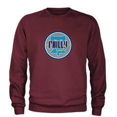 Philly Pride Liberty Bell Adult Crewneck Sweatshirt Maroon