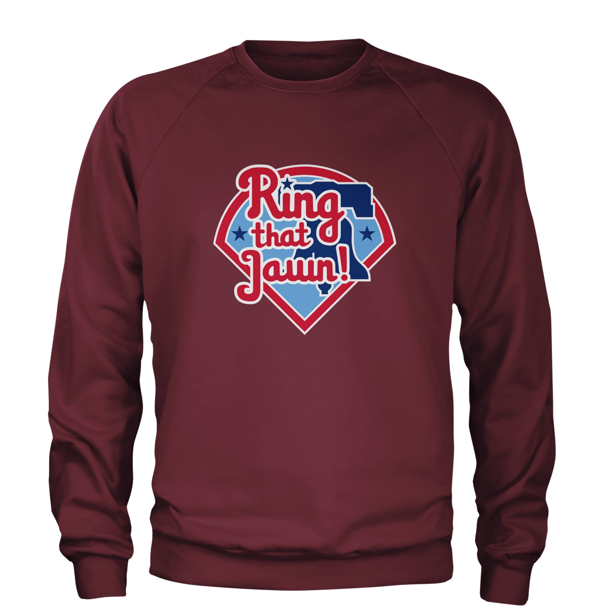 Ring That Jawn Philly Baseball Adult Crewneck Sweatshirt Maroon