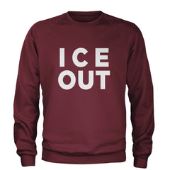 Ice Out Protest Adult Crewneck Sweatshirt Maroon