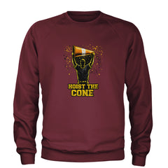Hoist The Cone Pittsburgh Pride Adult Crewneck Sweatshirt Maroon