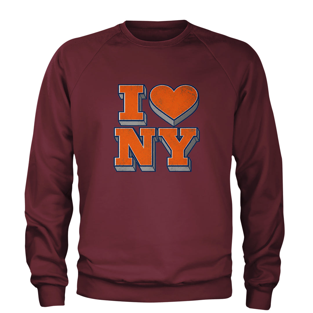 New York City Pride Heart Adult Crewneck Sweatshirt Maroon