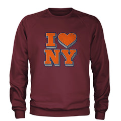 New York City Pride Heart Adult Crewneck Sweatshirt Maroon