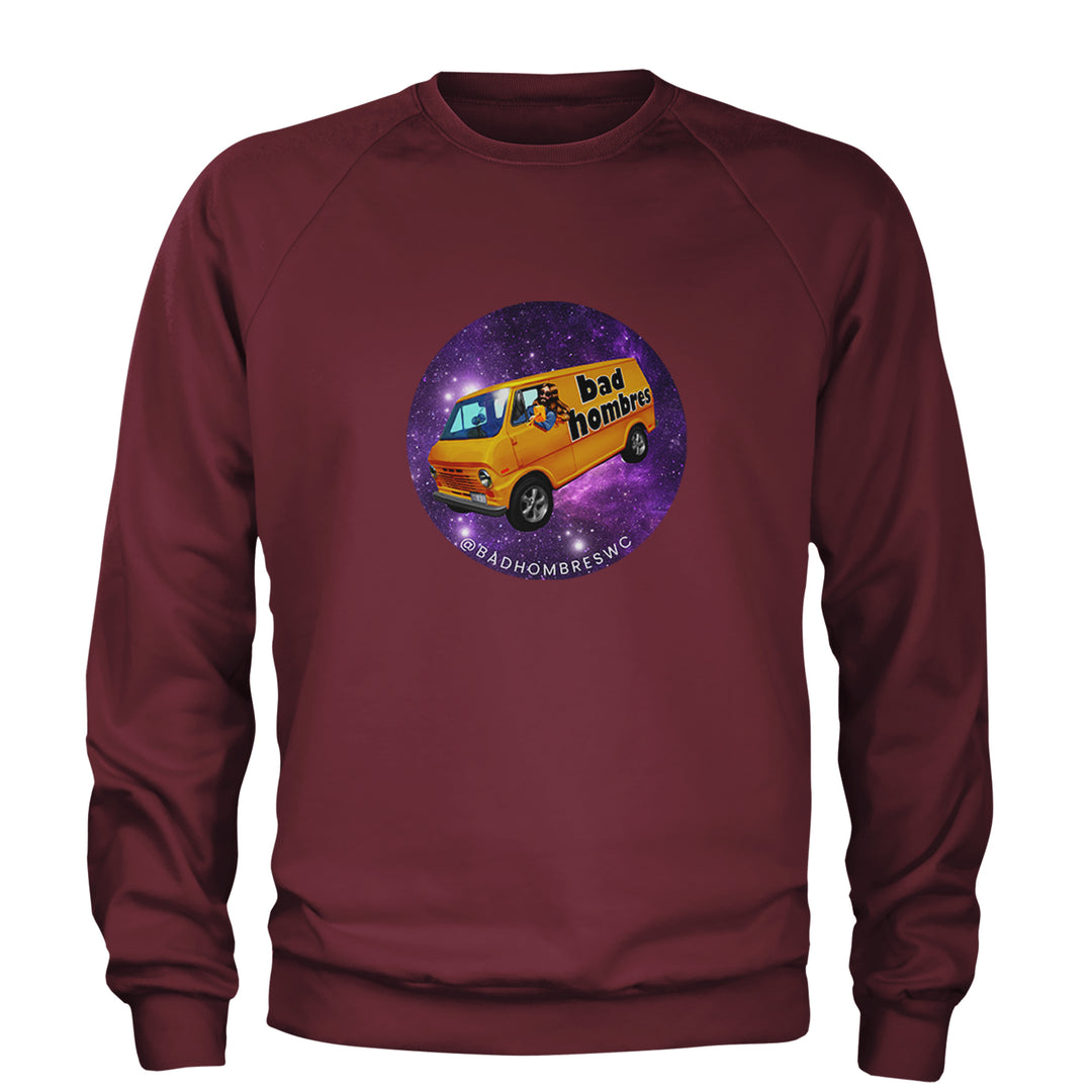 Bad Hombres Space West Chester Band Adult Crewneck Sweatshirt Maroon