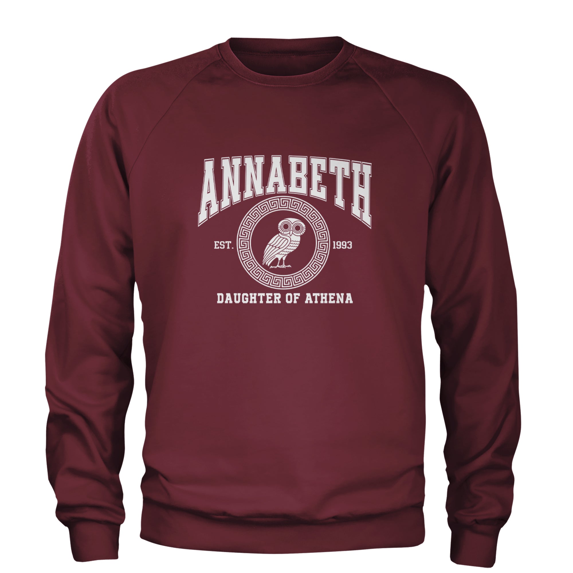 Annabeth Daughter of Athena Owl Wisdom Adult Crewneck Sweatshirt Maroon