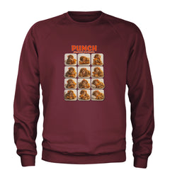 Punch Play Hard Love Harder Adult Crewneck Sweatshirt Maroon