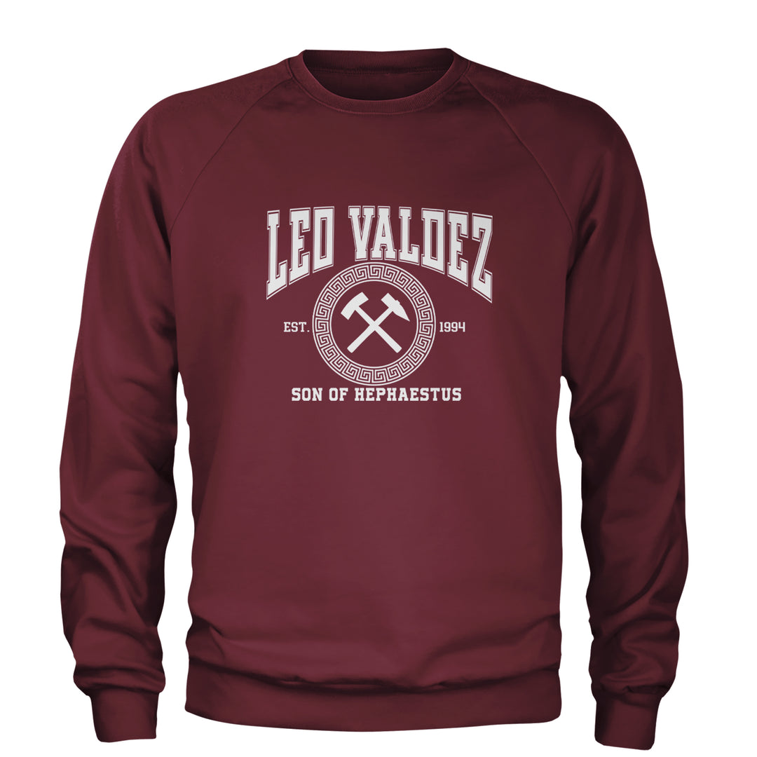Leo Valdez Son of Hephaestus Forge Master Adult Crewneck Sweatshirt Maroon