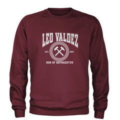 Leo Valdez Son of Hephaestus Forge Master Adult Crewneck Sweatshirt Maroon