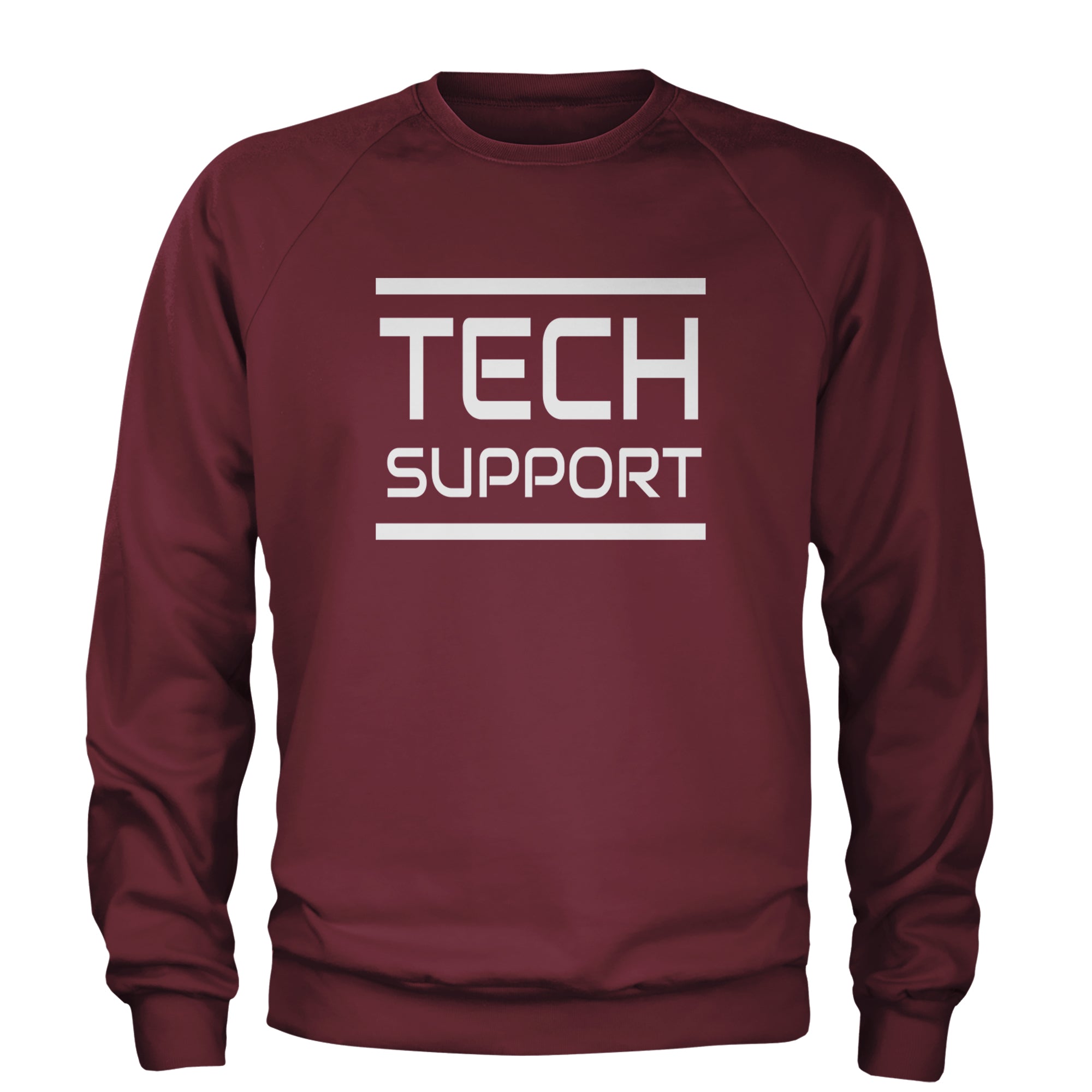 Tech Support Technologist IT Adult Crewneck Sweatshirt Maroon