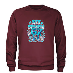 67 Brainrot Meme Slang Adult Crewneck Sweatshirt Maroon