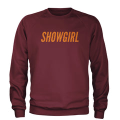 Showgirl Orange Glitter Adult Crewneck Sweatshirt Maroon