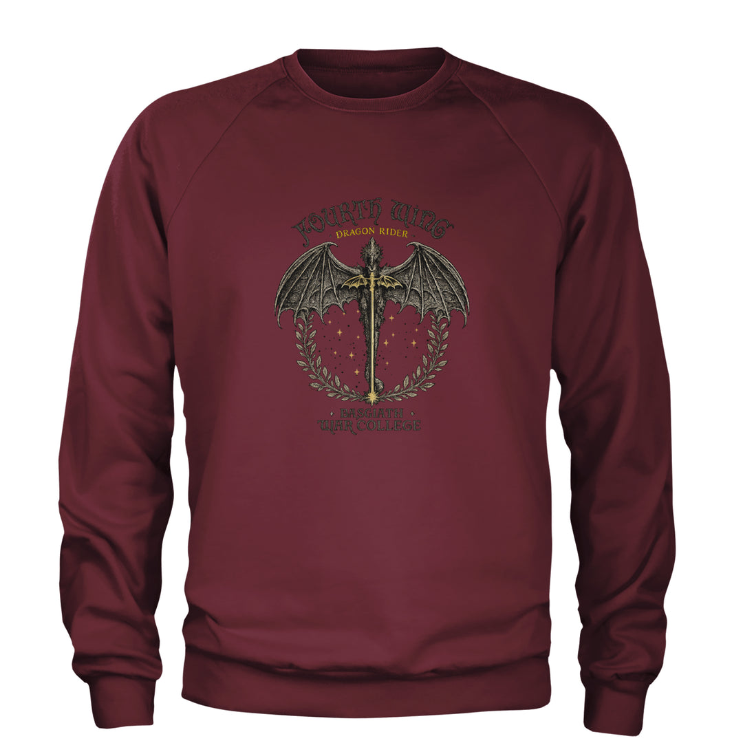 Fourth Wing Dragon Rider Vintage Basgiath War College Adult Crewneck Sweatshirt Maroon