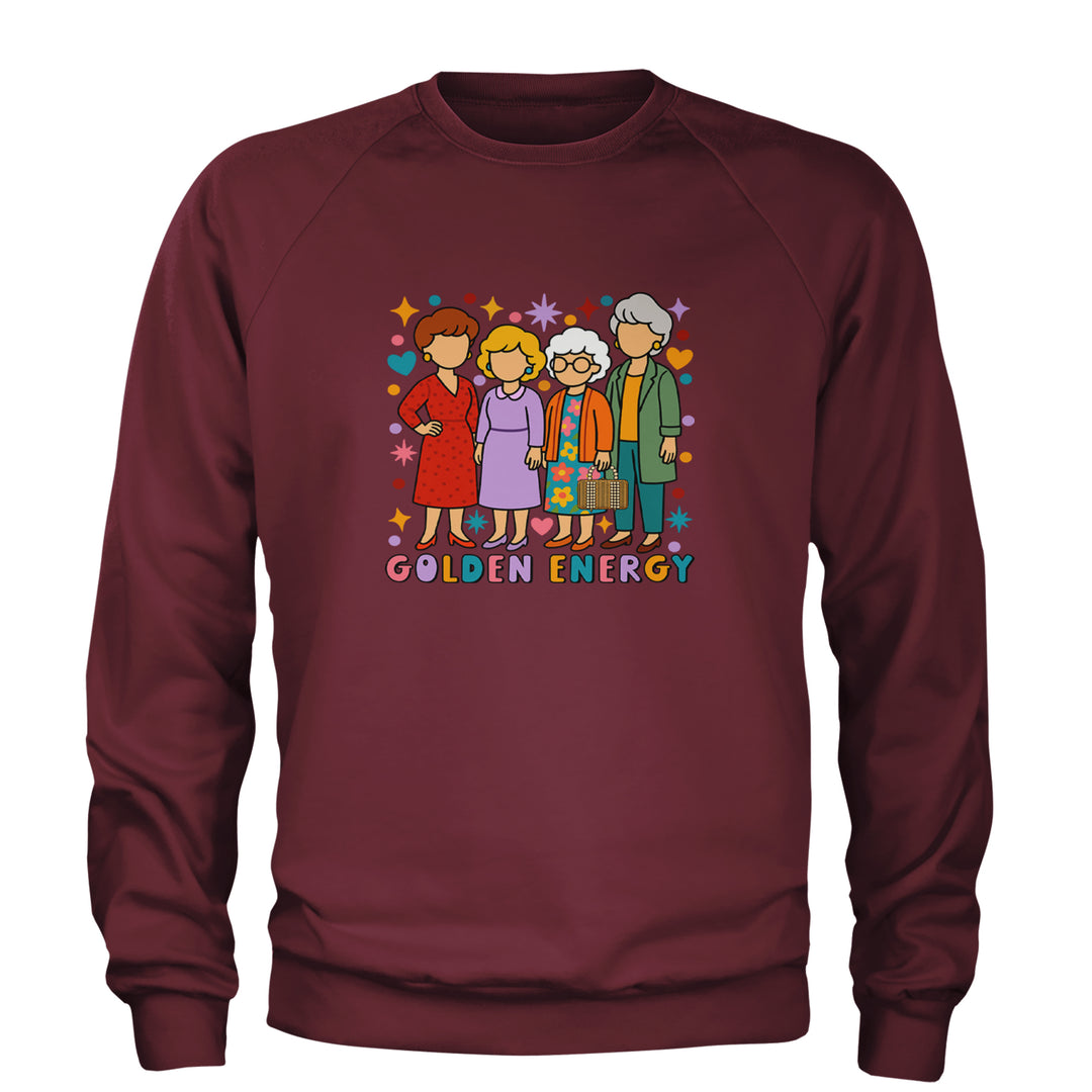 Golden Forever Golden Girls Adult Crewneck Sweatshirt Maroon