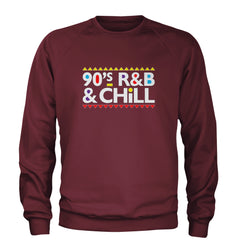 90s R&B and Chill Retro Throwback Adult Crewneck Sweatshirt Maroon